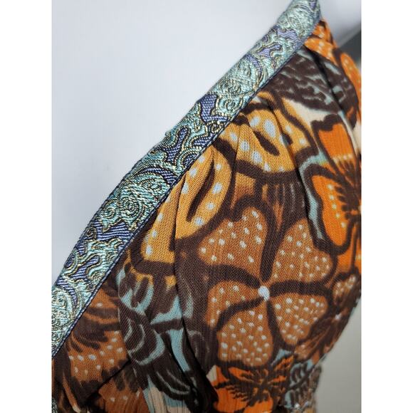 Nicolle Miller Studio Spaghetti Straps Beading LCocktail Dress Floral - Picture 4 of 11